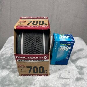 Blackburn Hybrid Bike Tire 700c x 38C Black Reflective Anti-Puncture & Tube